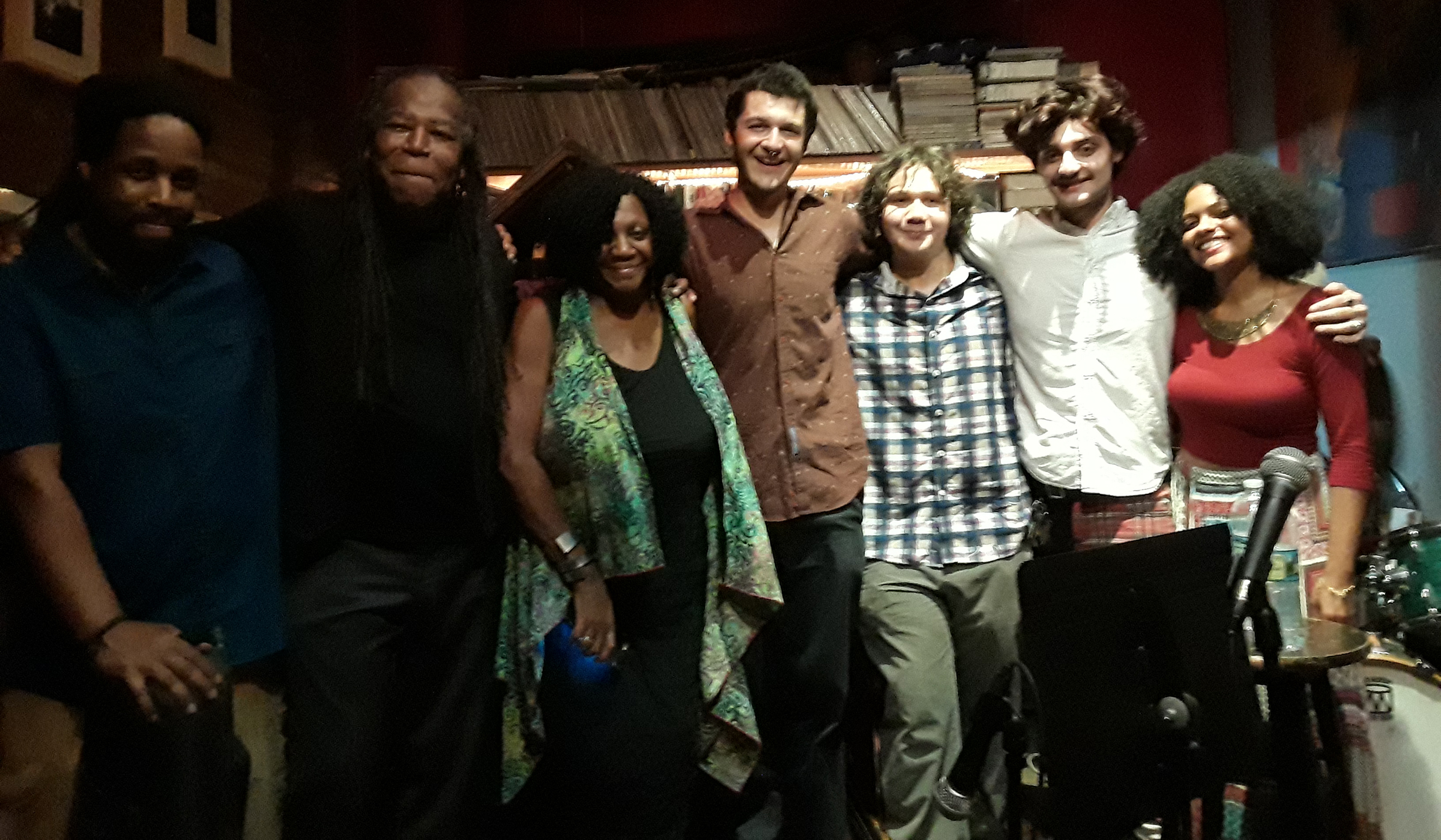 Monique with band at Williamsburg Music
              Center, fall 2018