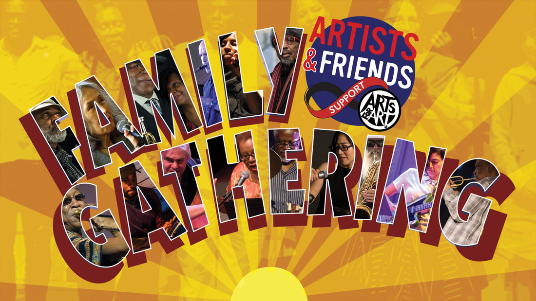 Family
                Gathering 2022 Poster, images of artists with yellow sun rays in
                background